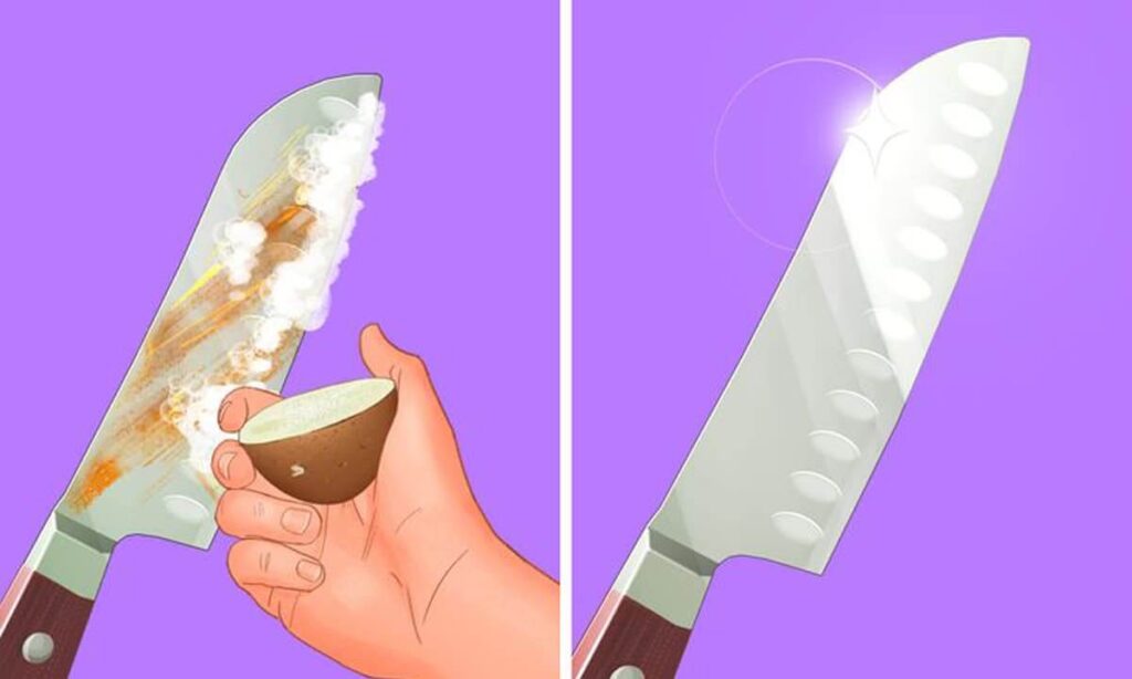 Làm Sạch Dao Bằng Khoai Tây
