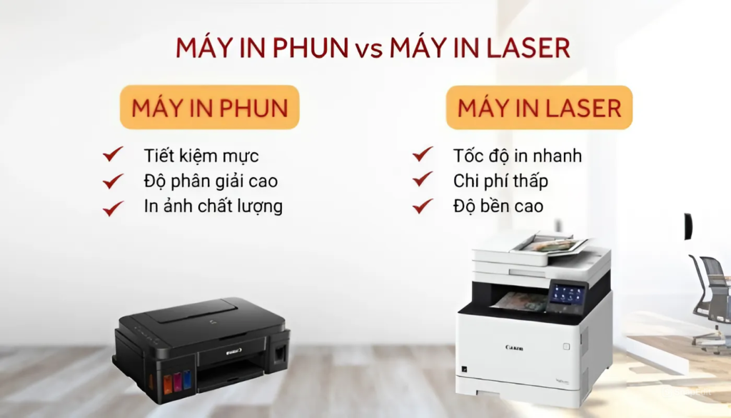 Nên Chọn Máy In Laser Hay Máy In Phun Cho Doanh Nghiệp?