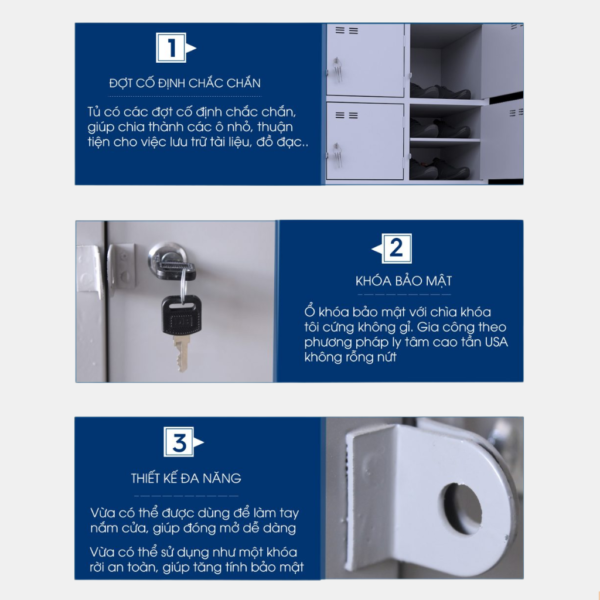 Tủ locker sắt 12 ngăn - Hình ảnh 3